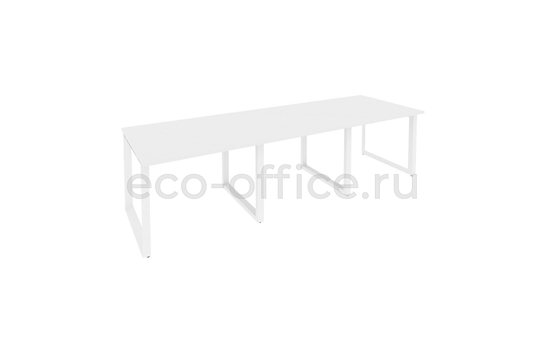 Стол переговорный (3 столешницы) ONIX O.MO-PRG-3.1 Белый Бриллиант / Белый металл  купить в Севастополе