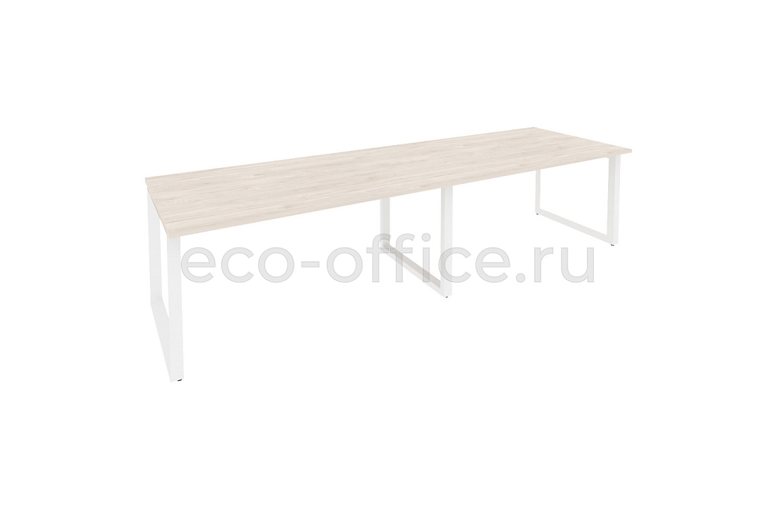 Стол переговорный (2 столешницы) ONIX O.MO-PRG-2.4 Денвер Светлый / Белый металл  купить в Севастополе