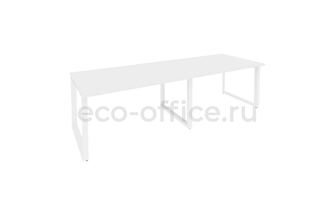 Стол переговорный (2 столешницы) ONIX O.MO-PRG-2.3 Белый Бриллиант / Белый металл  купить в Севастополе