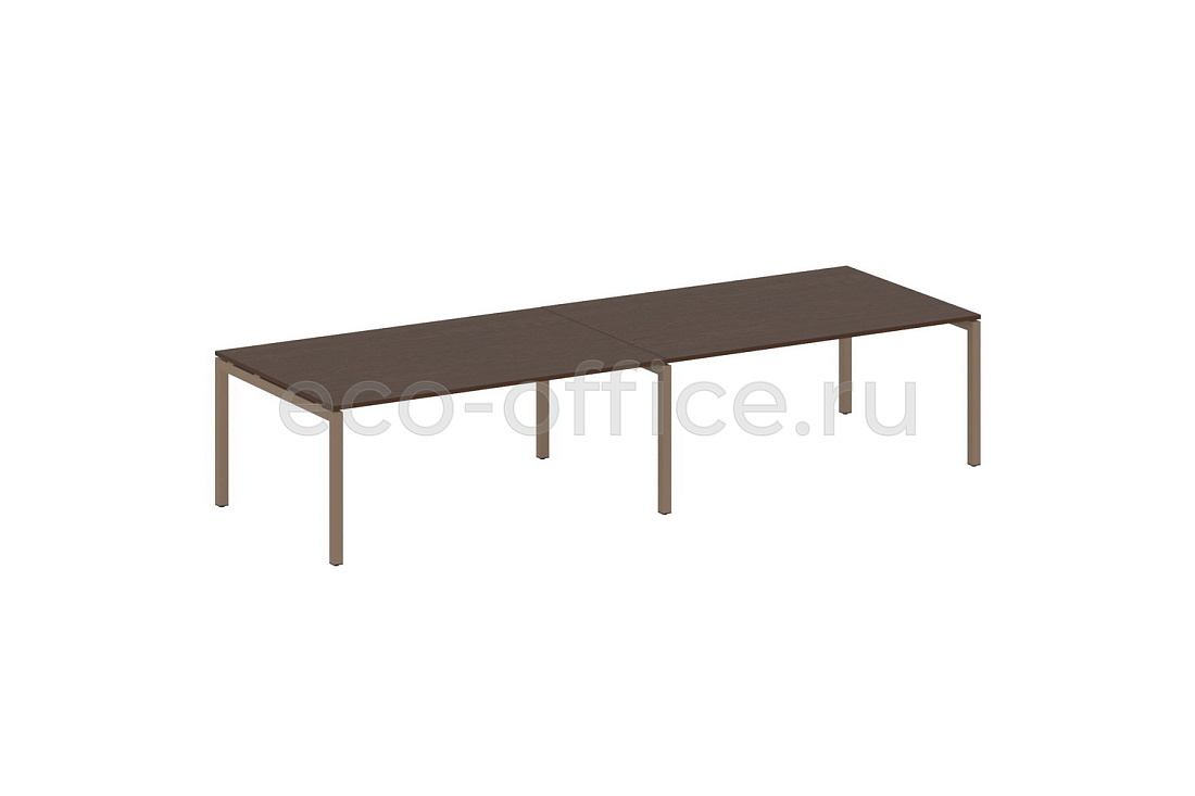 Стол переговорный (2 столешницы) METAL SYSTEM QUATTRO 5x5 50БП.ПРГ-2.5 Венге Цаво / Мокко металл  стоимость