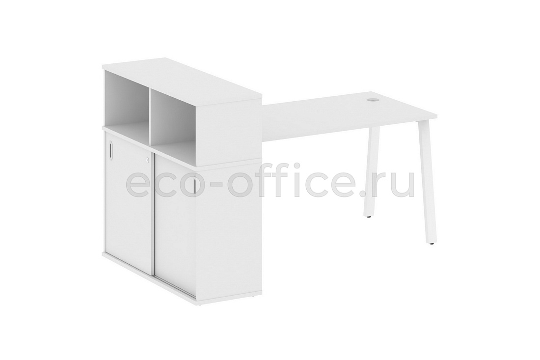 Рабочая станция с опорным шкафом-купе METAL SYSTEM STYLE БА.РС-СШК-3.3 Белый / Белый металл  стоимость