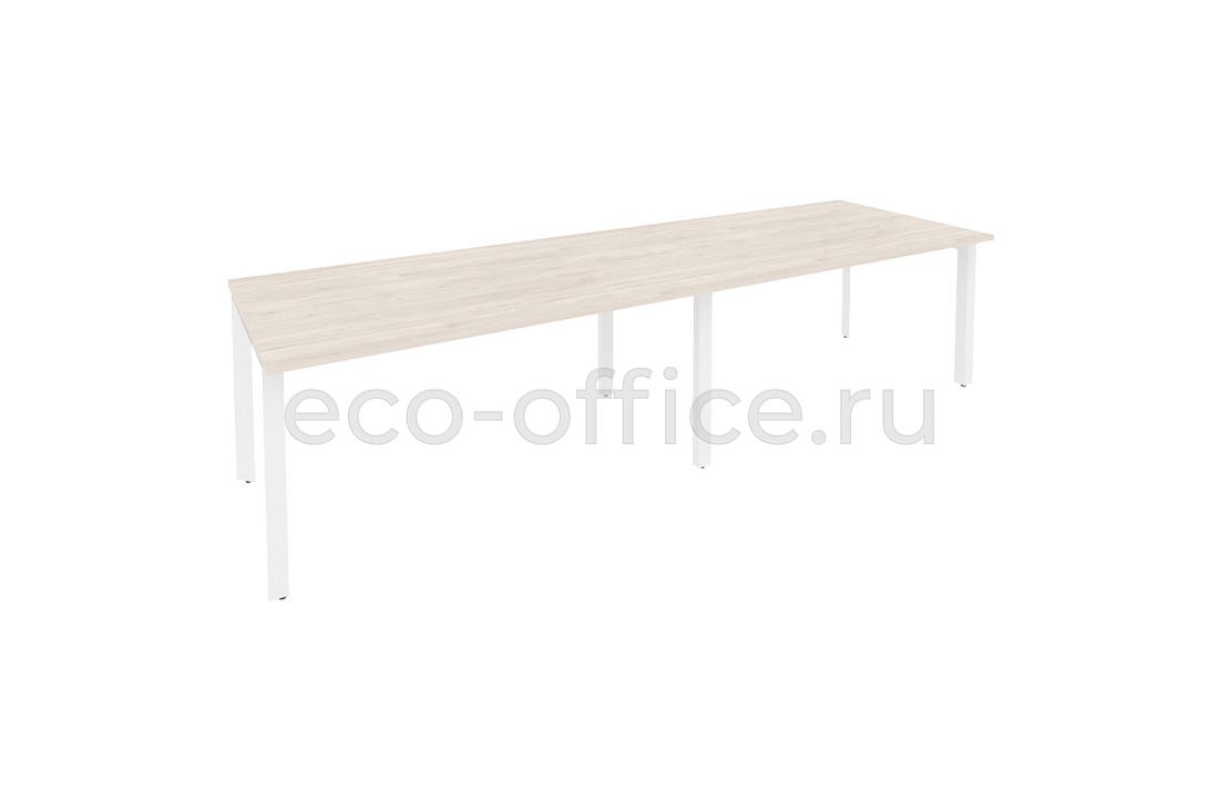 Стол переговорный (2 столешницы) ONIX O.MP-PRG-2.4 Денвер Светлый / Белый металл  купить в Севастополе
