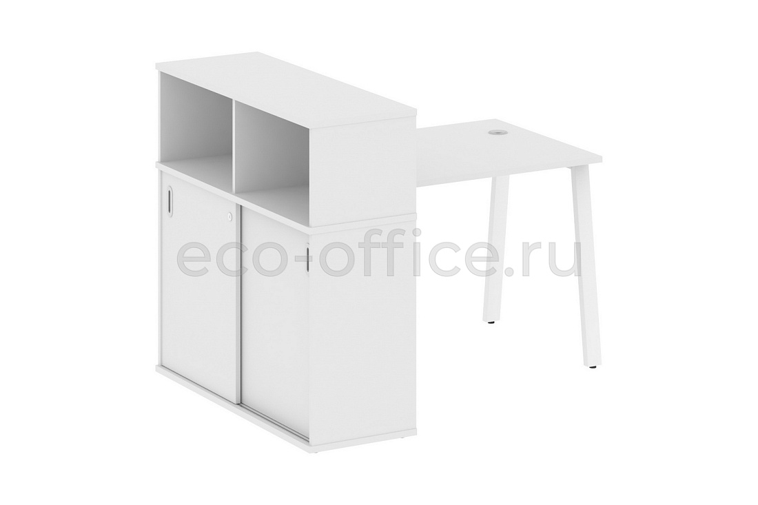 Рабочая станция с опорным шкафом-купе METAL SYSTEM STYLE БА.РС-СШК-3.1 Белый / Белый металл  стоимость