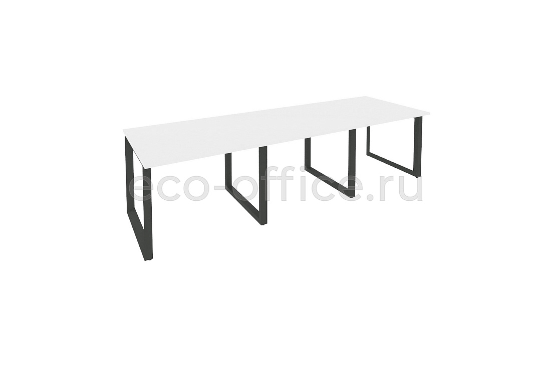 Стол переговорный (3 столешницы) ONIX O.MO-PRG-3.1 Белый Бриллиант / Антрацит металл  купить в Севастополе