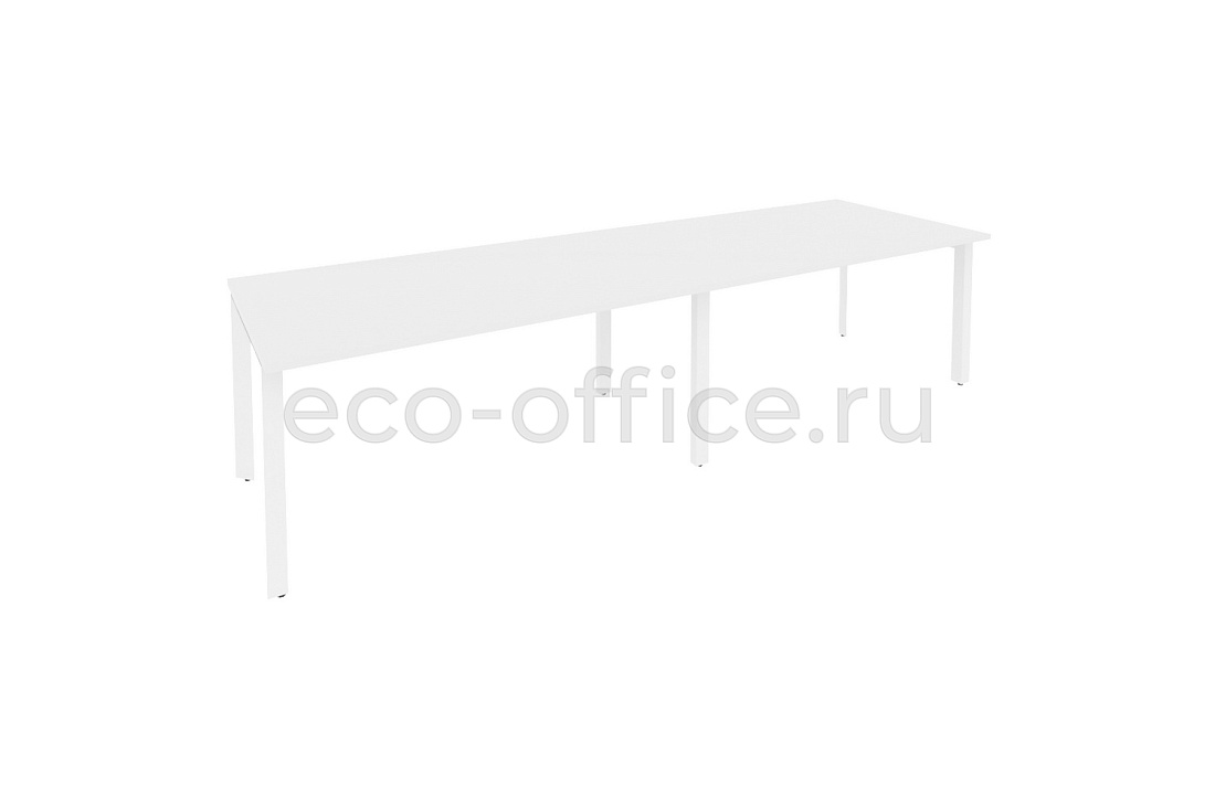 Стол переговорный (2 столешницы) ONIX O.MP-PRG-2.4 Белый Бриллиант / Белый металл  купить в Севастополе