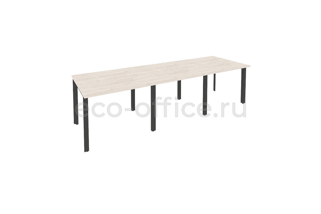 Стол переговорный (3 столешницы) ONIX O.MP-PRG-3.1 Денвер Светлый / Антрацит металл купить в Севастополе