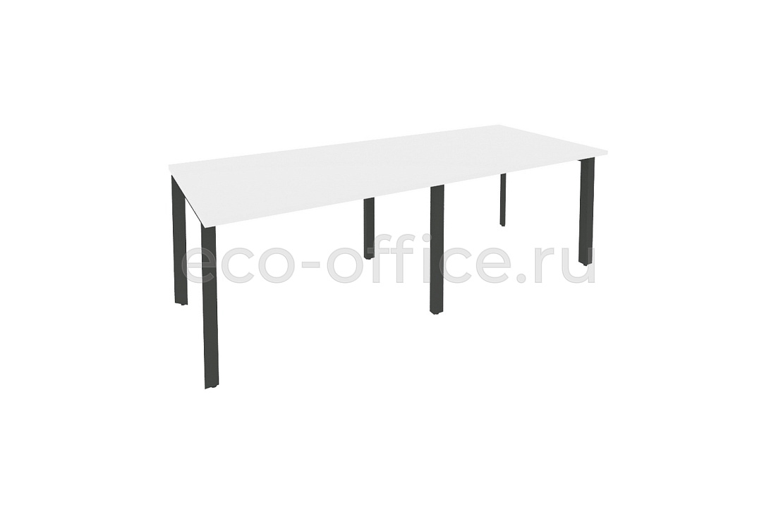 Стол переговорный (2 столешницы) ONIX O.MP-PRG-2.2 Белый Бриллиант / Антрацит металл  купить в Севастополе