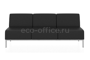 Прямой трехместный модуль КОМПАКТ экокожа Euroline 9100 Чёрный купить в Севастополе