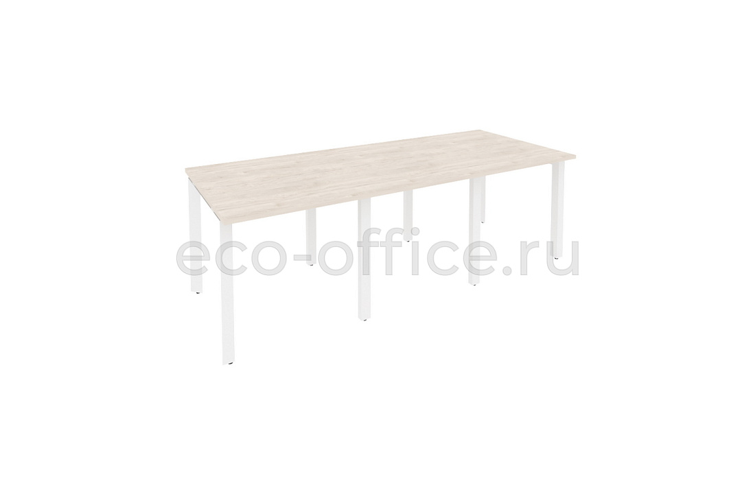 Стол переговорный (3 столешницы) ONIX O.MP-PRG-3.0 Денвер Светлый / Белый металл  купить в Севастополе